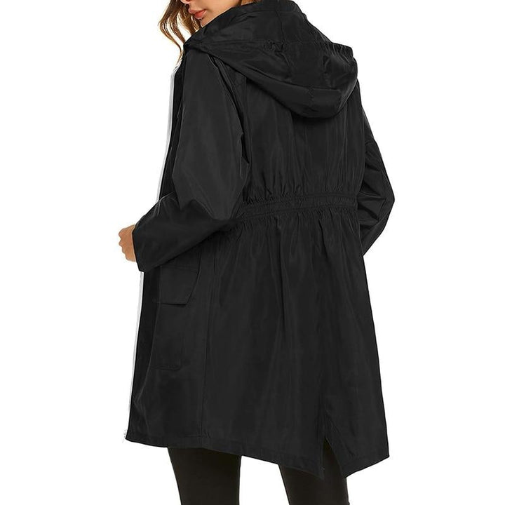 Halvwen | Damen Regenjacke mit Kapuze - Light Grey - Image 10