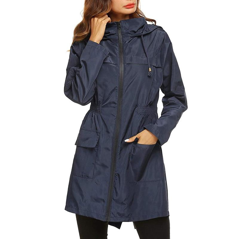 Halvwen | Damen Regenjacke mit Kapuze - Light Grey - Image 11