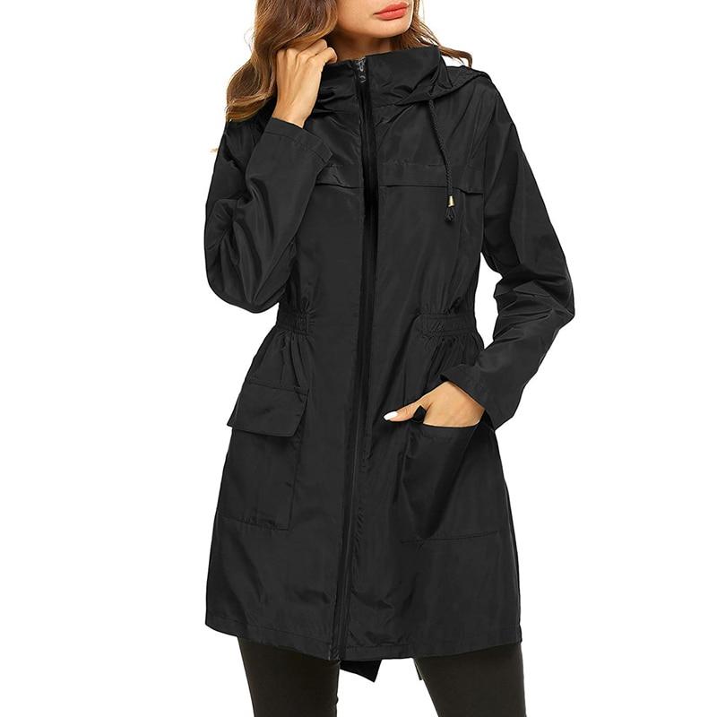 Halvwen | Damen Regenjacke mit Kapuze - Light Grey - Image 12