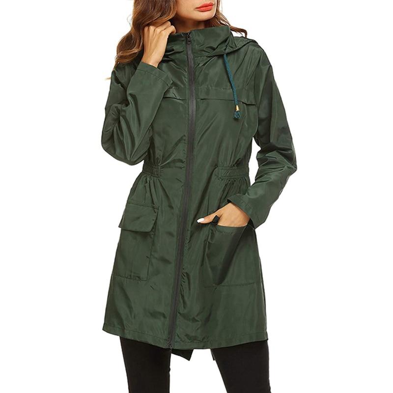 Halvwen | Damen Regenjacke mit Kapuze - Light Grey - Image 13
