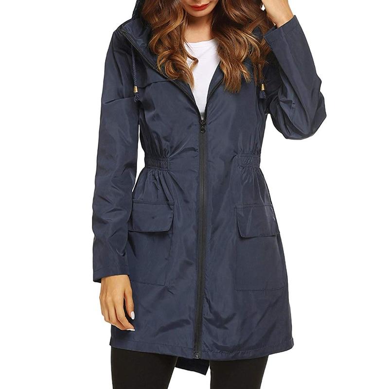 Halvwen | Damen Regenjacke mit Kapuze - Light Grey - Image 3