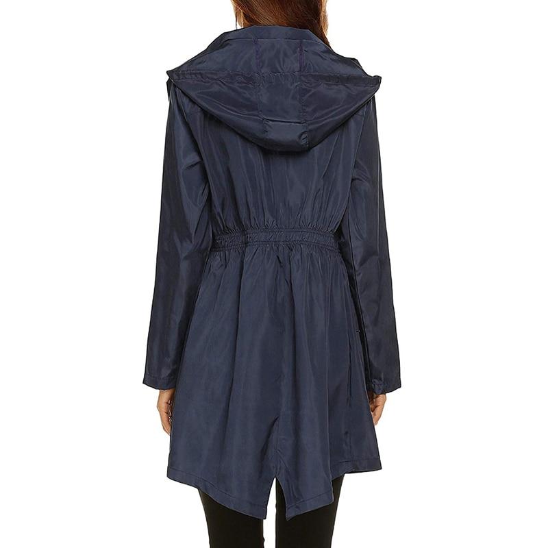 Halvwen | Damen Regenjacke mit Kapuze - Light Grey - Image 5