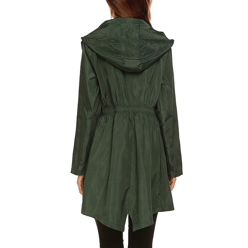 Halvwen | Damen Regenjacke mit Kapuze - Light Grey - Image 7