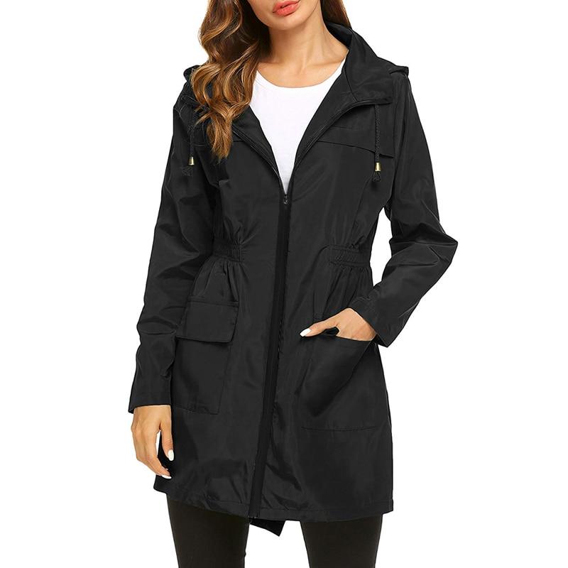 Halvwen | Damen Regenjacke mit Kapuze - Light Grey - Image 8