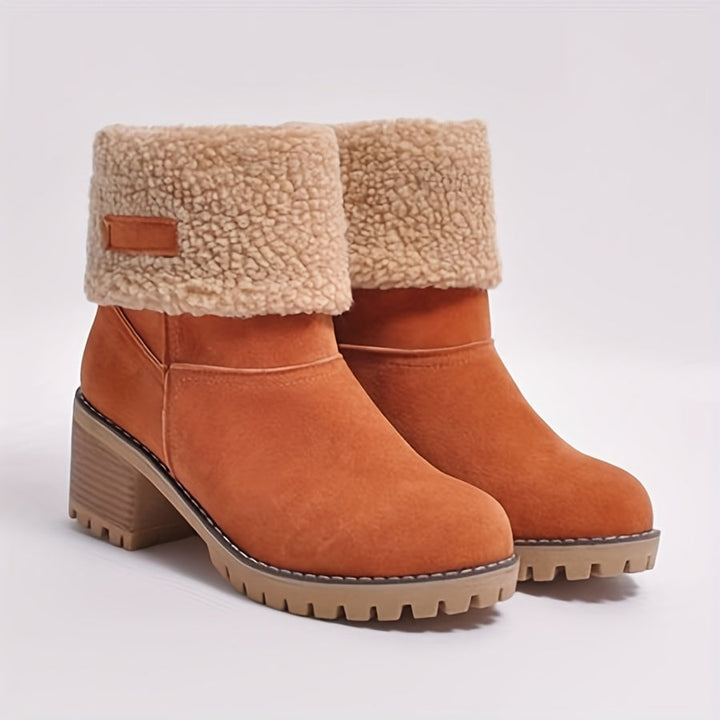 Halvwen | Damen Stiefeletten mit Blockabsatz Winterstiefel - Black - Image 16