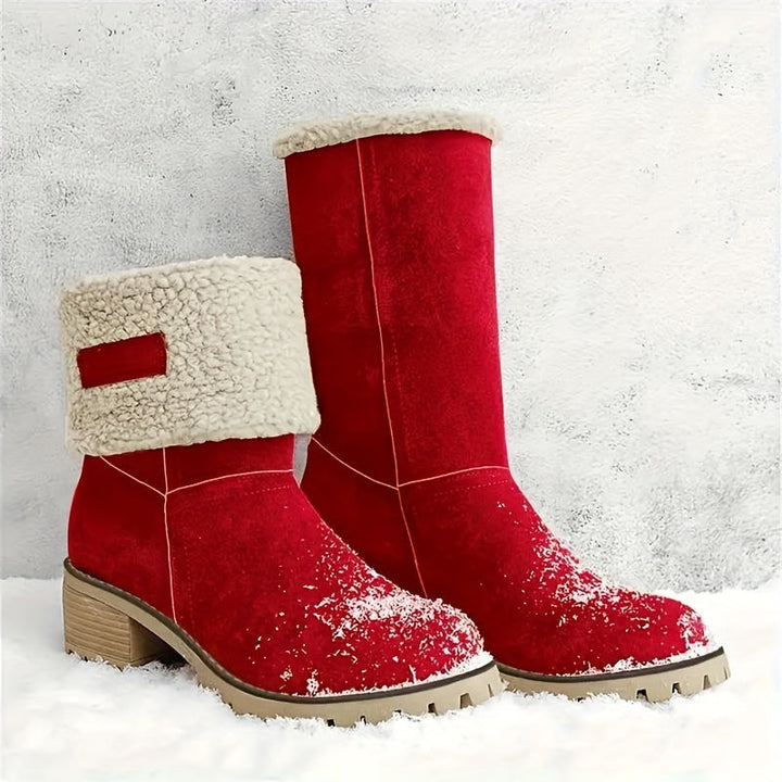 Halvwen | Damen Stiefeletten mit Blockabsatz Winterstiefel - Black - Image 2
