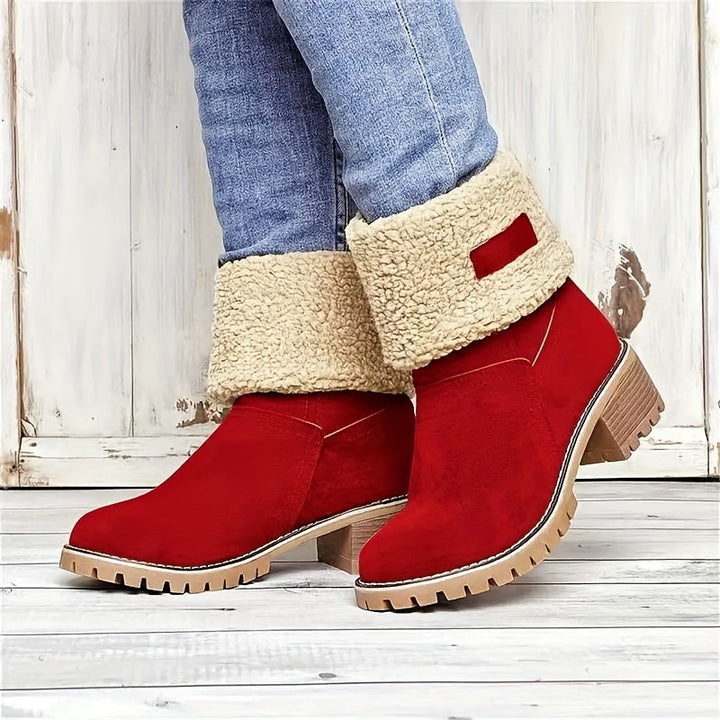 Halvwen | Damen Stiefeletten mit Blockabsatz Winterstiefel - Black - Image 5