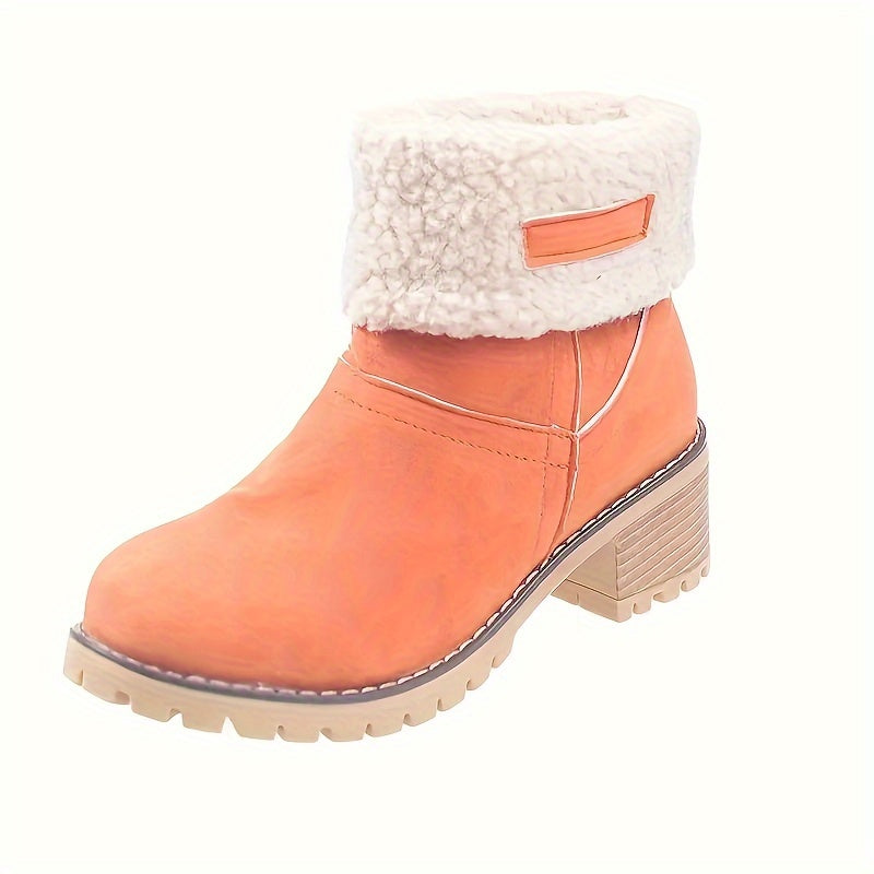 Halvwen | Damen Stiefeletten mit Blockabsatz Winterstiefel - Black - Image 7