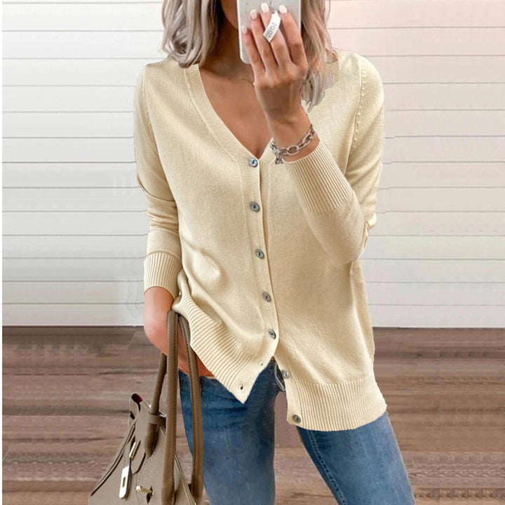 Halvwen | Damen Strickjacke V-Ausschnitt Knopfleiste - Image 10