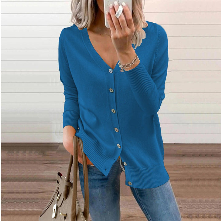 Halvwen | Damen Strickjacke V-Ausschnitt Knopfleiste - Image 11