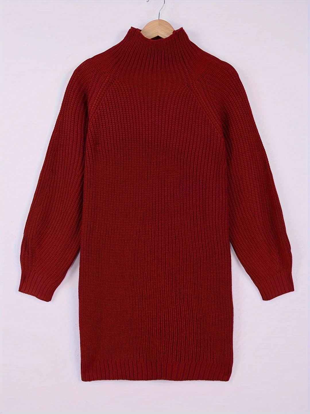 Helvra | Damen Oversize Strickkleid mit Rollkragen - Dark Grey - Image 15