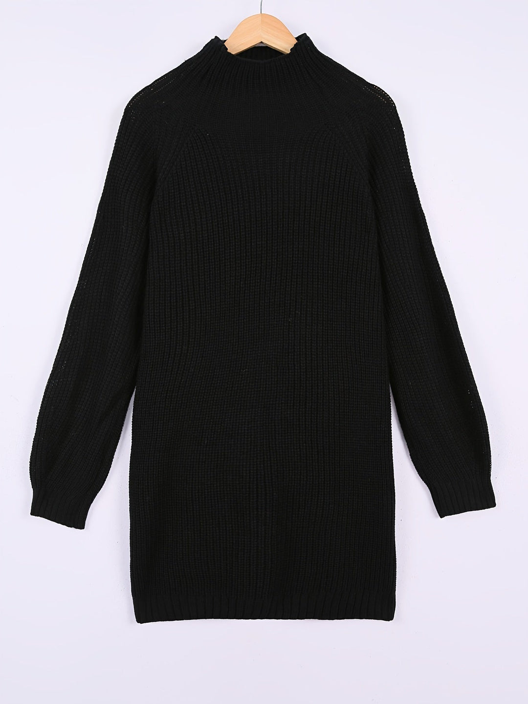 Helvra | Damen Oversize Strickkleid mit Rollkragen - Dark Grey - Image 3