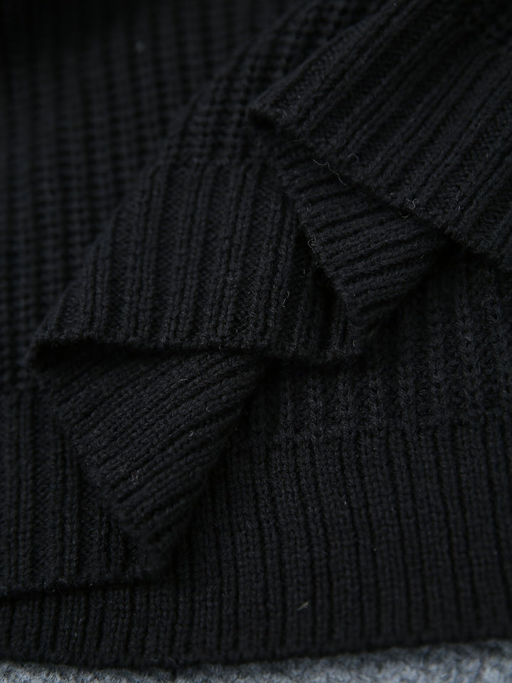 Helvra | Damen Oversize Strickkleid mit Rollkragen - Dark Grey - Image 5