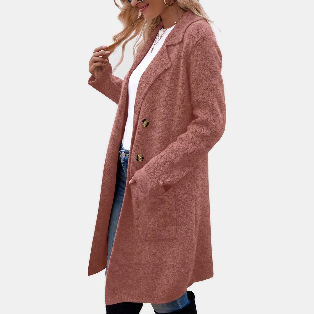 Henrike | Damen Langer Wintermantel mit Reverskragen - Image 10