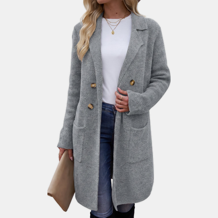 Henrike | Damen Langer Wintermantel mit Reverskragen - Image 11