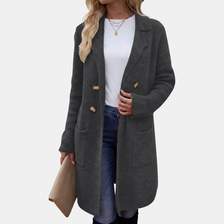 Henrike | Damen Langer Wintermantel mit Reverskragen - Image 12
