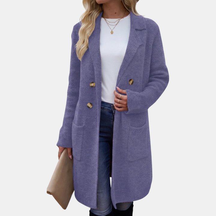 Henrike | Damen Langer Wintermantel mit Reverskragen - Image 13