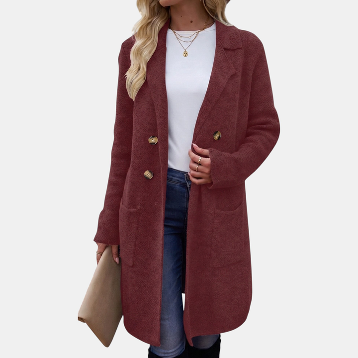 Henrike | Damen Langer Wintermantel mit Reverskragen - Image 14