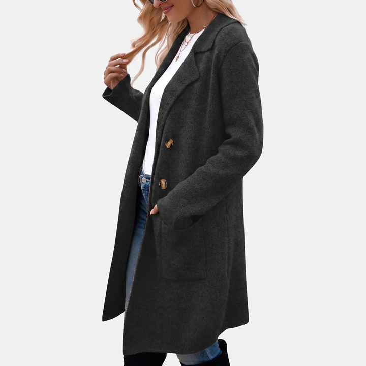 Henrike | Damen Langer Wintermantel mit Reverskragen - Image 2