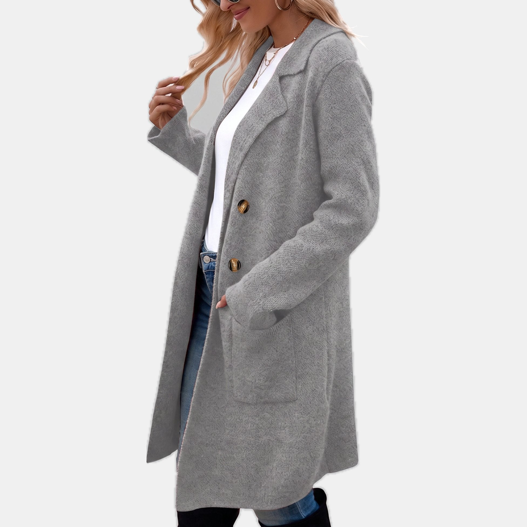Henrike | Damen Langer Wintermantel mit Reverskragen - Image 3