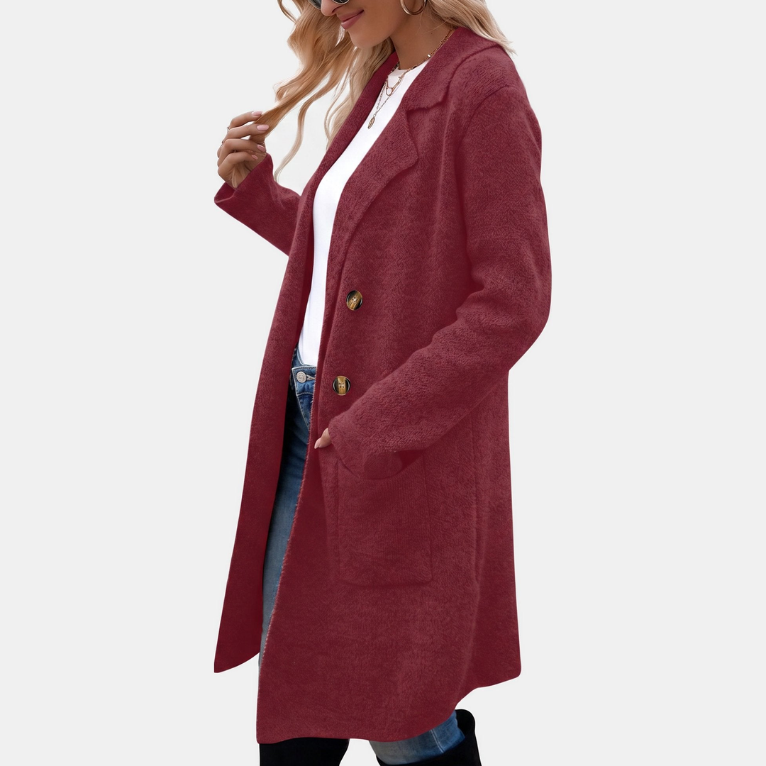 Henrike | Damen Langer Wintermantel mit Reverskragen - Image 5