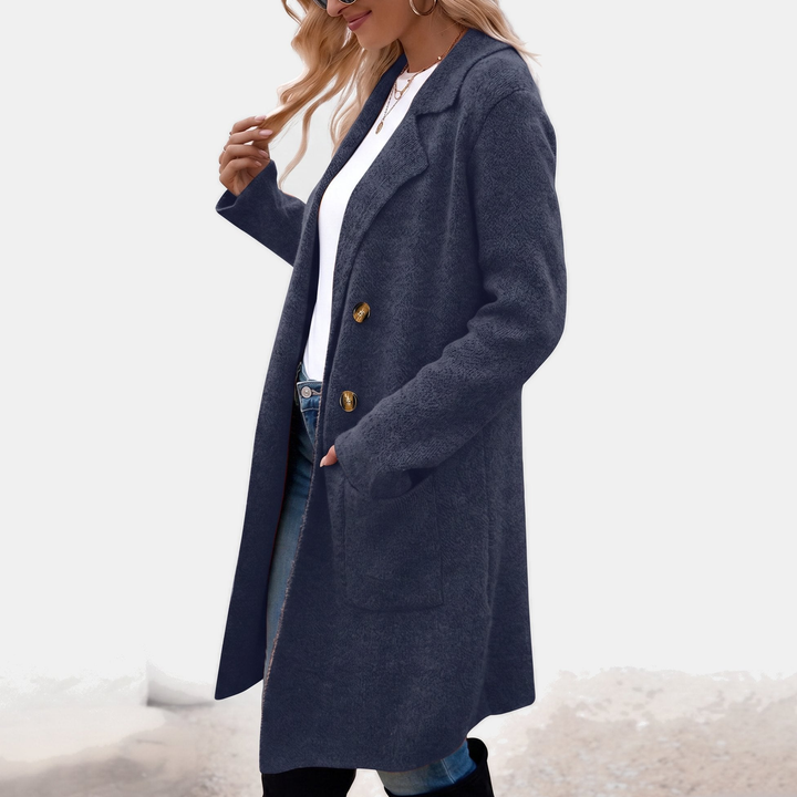 Henrike | Damen Langer Wintermantel mit Reverskragen - Image 7