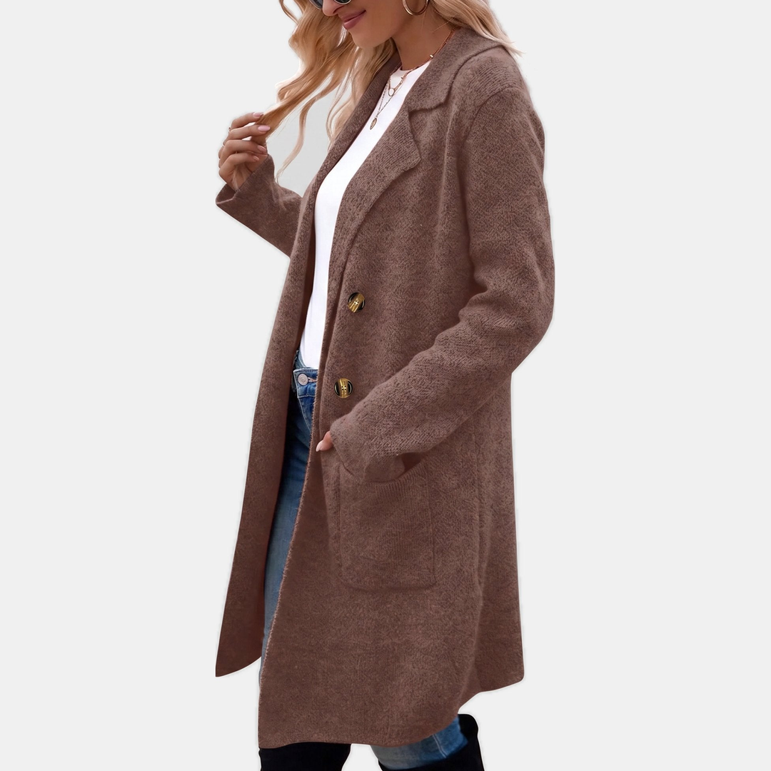 Henrike | Damen Langer Wintermantel mit Reverskragen - Image 9