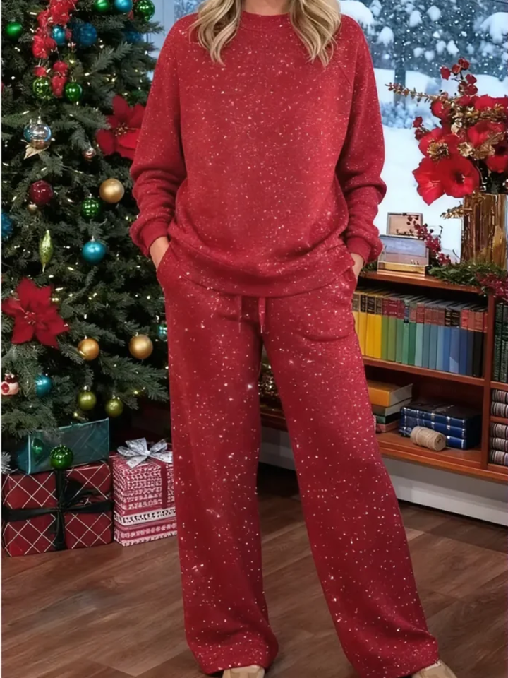 Hildegard | Damen Pullover Set Weite Hose Loungewear - Image 1