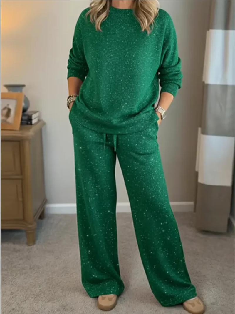 Hildegard | Damen Pullover Set Weite Hose Loungewear - Image 2