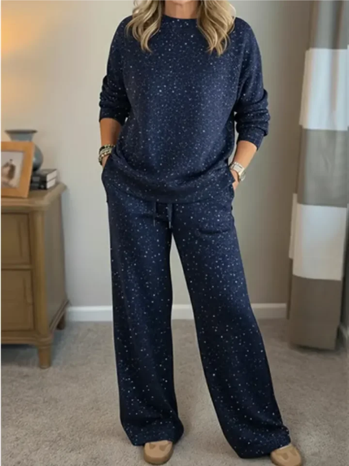 Hildegard | Damen Pullover Set Weite Hose Loungewear - Image 3