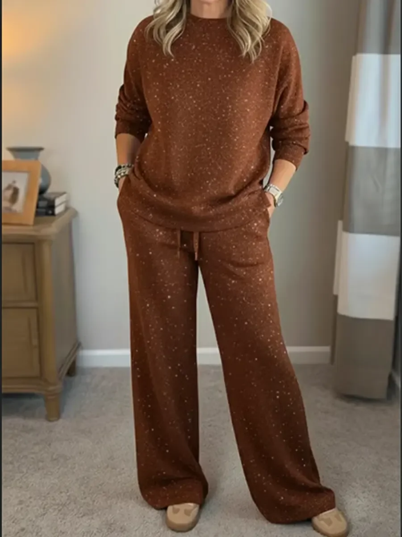 Hildegard | Damen Pullover Set Weite Hose Loungewear - Image 4