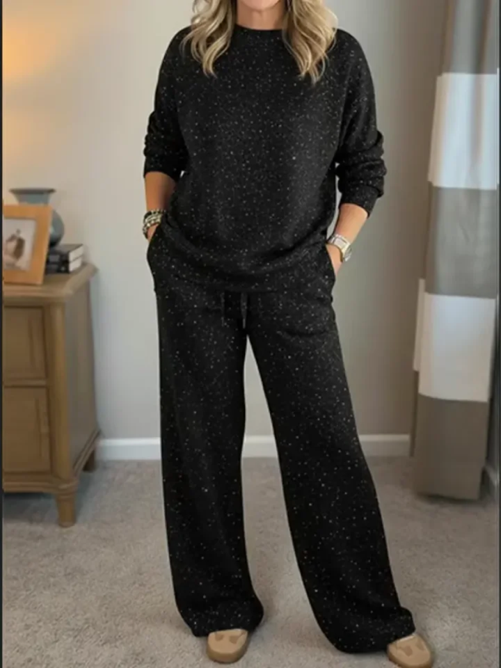 Hildegard | Damen Pullover Set Weite Hose Loungewear - Image 5