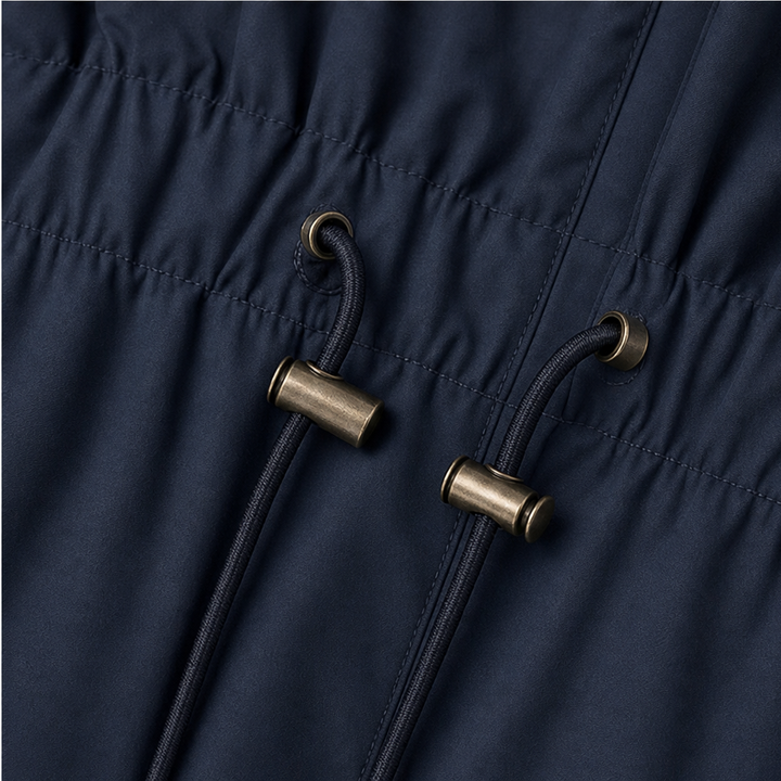 Ingvara | Damen Regenjacke mit Kapuze Tailliert - Navy - Image 11