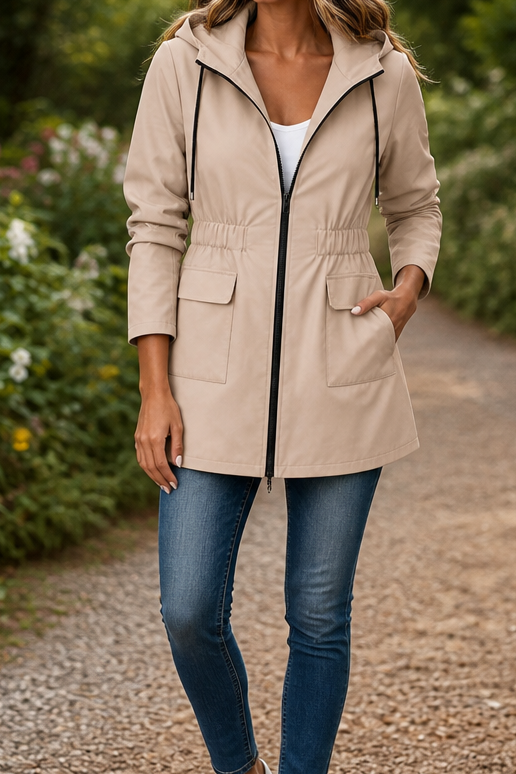Ingvara | Damen Regenjacke mit Kapuze Tailliert - Navy - Image 15