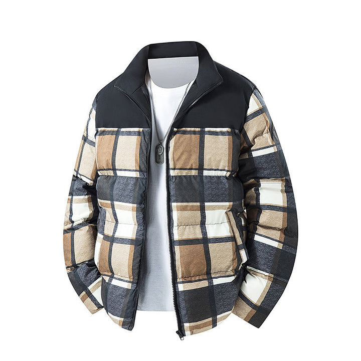 Klaas | Herren Karierte Winterjacke Gesteppt - Image 7