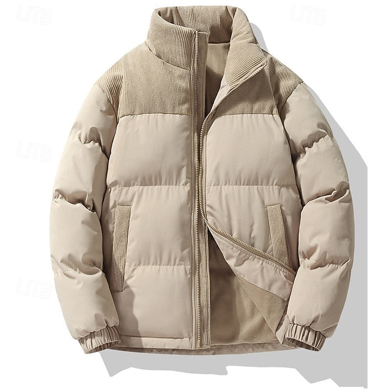 Leandros | Herren Steppjacke Winterjacke Stehkragen - Beige - Image 1