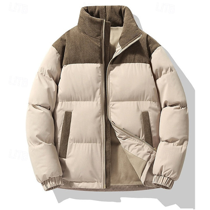 Leandros | Herren Steppjacke Winterjacke Stehkragen - Beige - Image 10