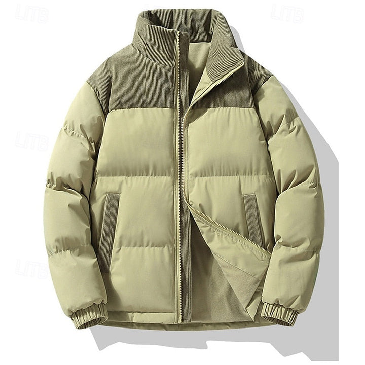 Leandros | Herren Steppjacke Winterjacke Stehkragen - Beige - Image 11