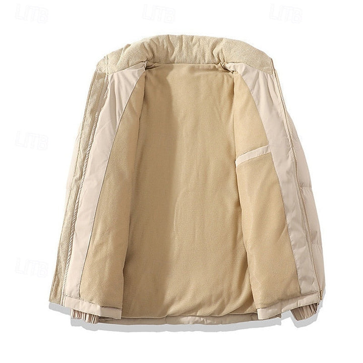 Leandros | Herren Steppjacke Winterjacke Stehkragen - Beige - Image 2