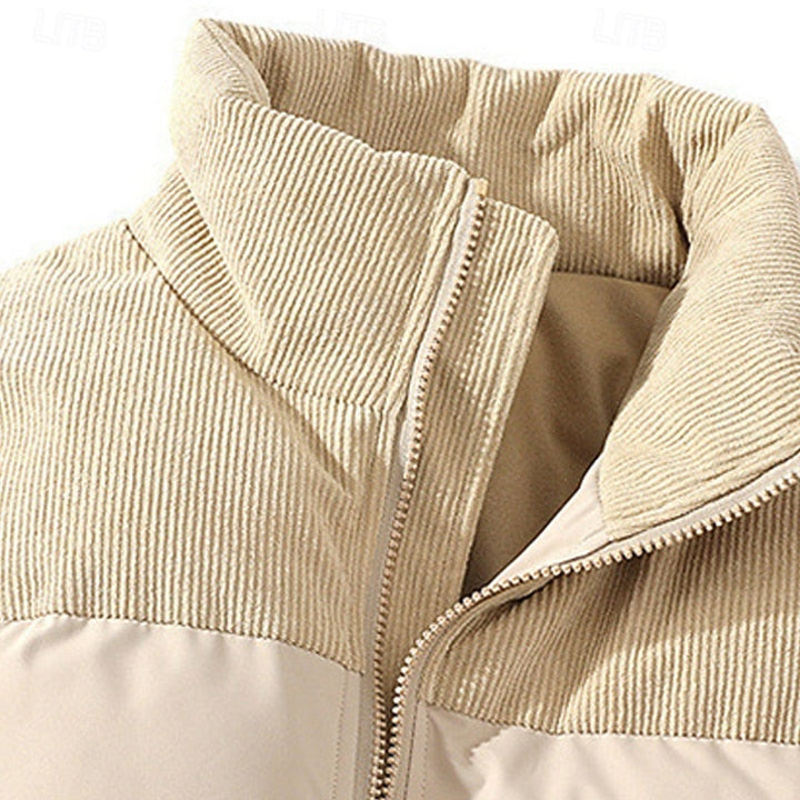 Leandros | Herren Steppjacke Winterjacke Stehkragen - Beige - Image 3