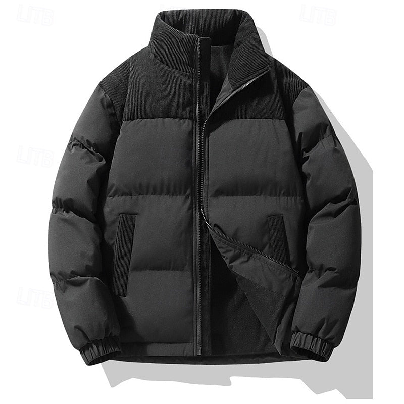 Leandros | Herren Steppjacke Winterjacke Stehkragen - Beige - Image 6