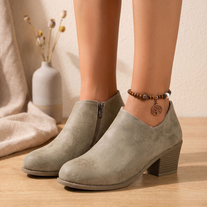 Lyndvorne | Damen Stiefeletten Blockabsatz Seitenreißverschluss - Baby Blue - Image 3