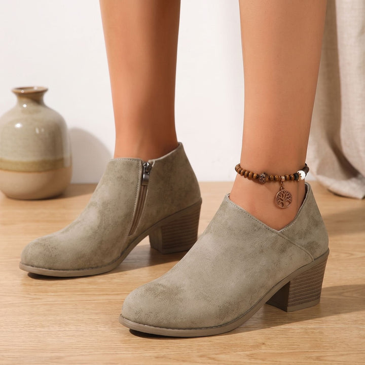 Lyndvorne | Damen Stiefeletten Blockabsatz Seitenreißverschluss - Baby Blue - Image 4