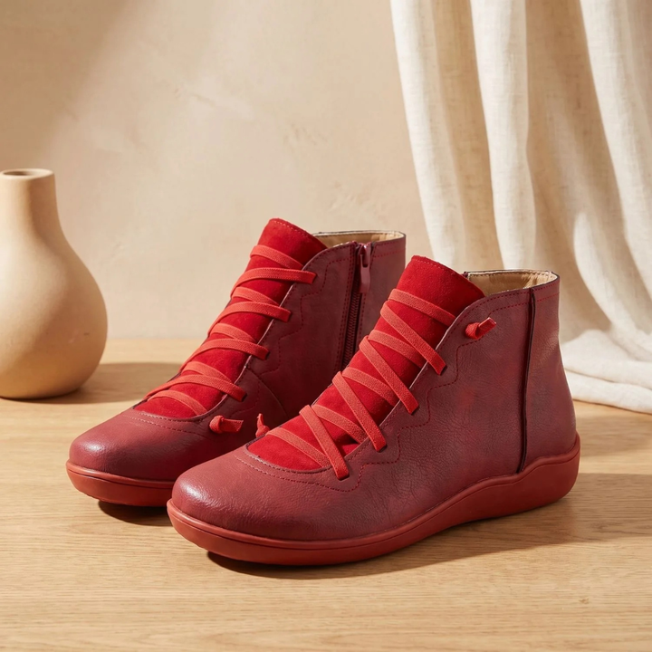 Lyvande | Damen Stiefeletten mit Reißverschluss - Camel - Image 2