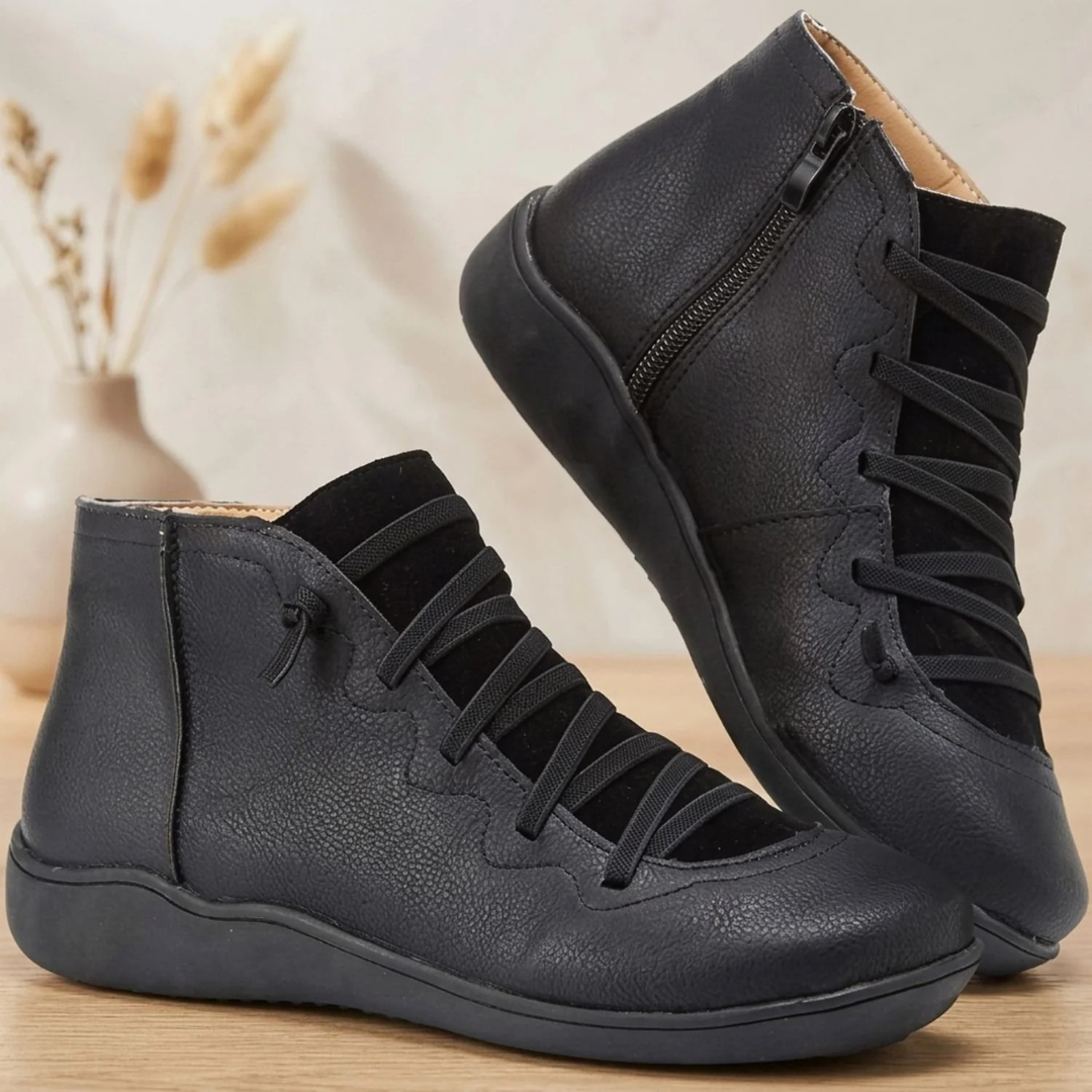 Lyvande | Damen Stiefeletten mit Reißverschluss - Camel - Image 3