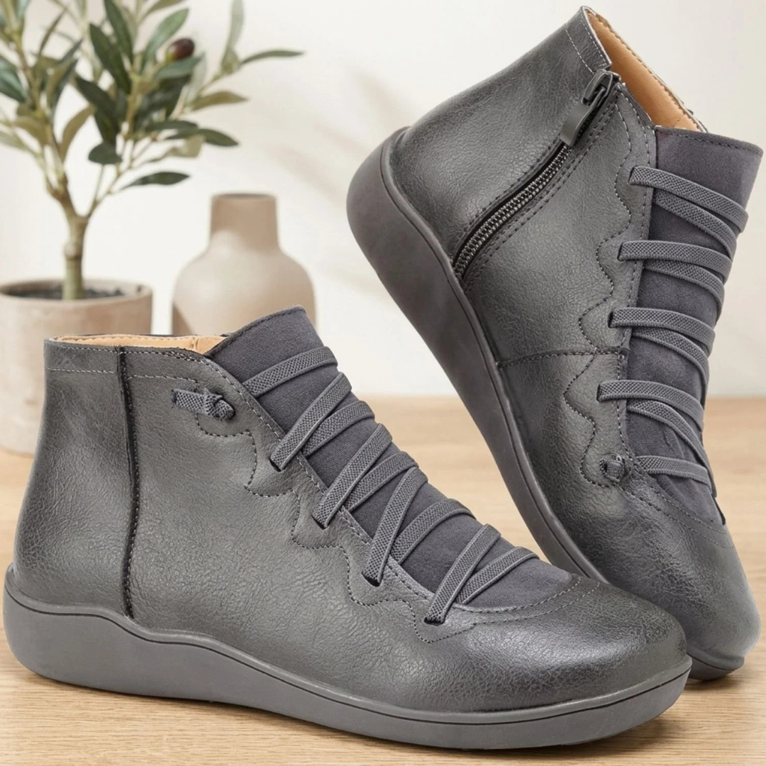 Lyvande | Damen Stiefeletten mit Reißverschluss - Camel - Image 4