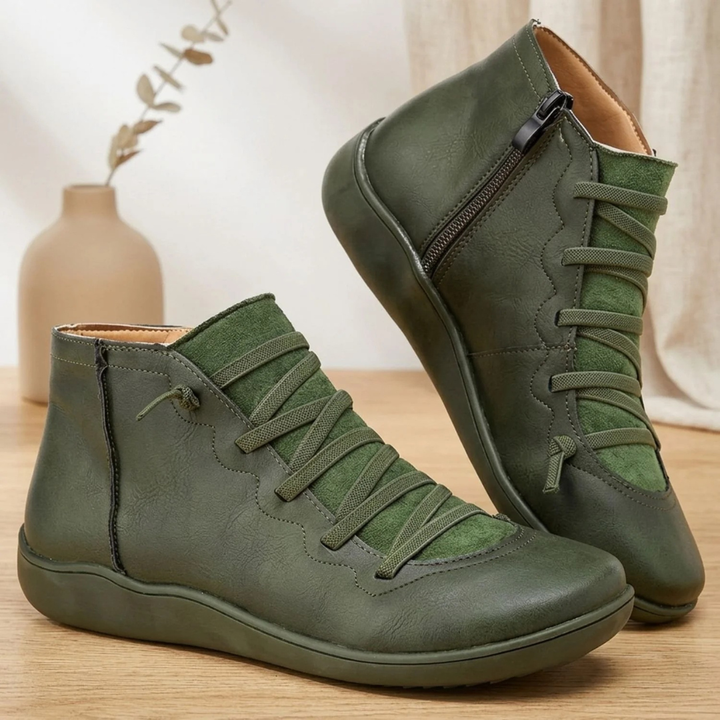 Lyvande | Damen Stiefeletten mit Reißverschluss - Camel - Image 6