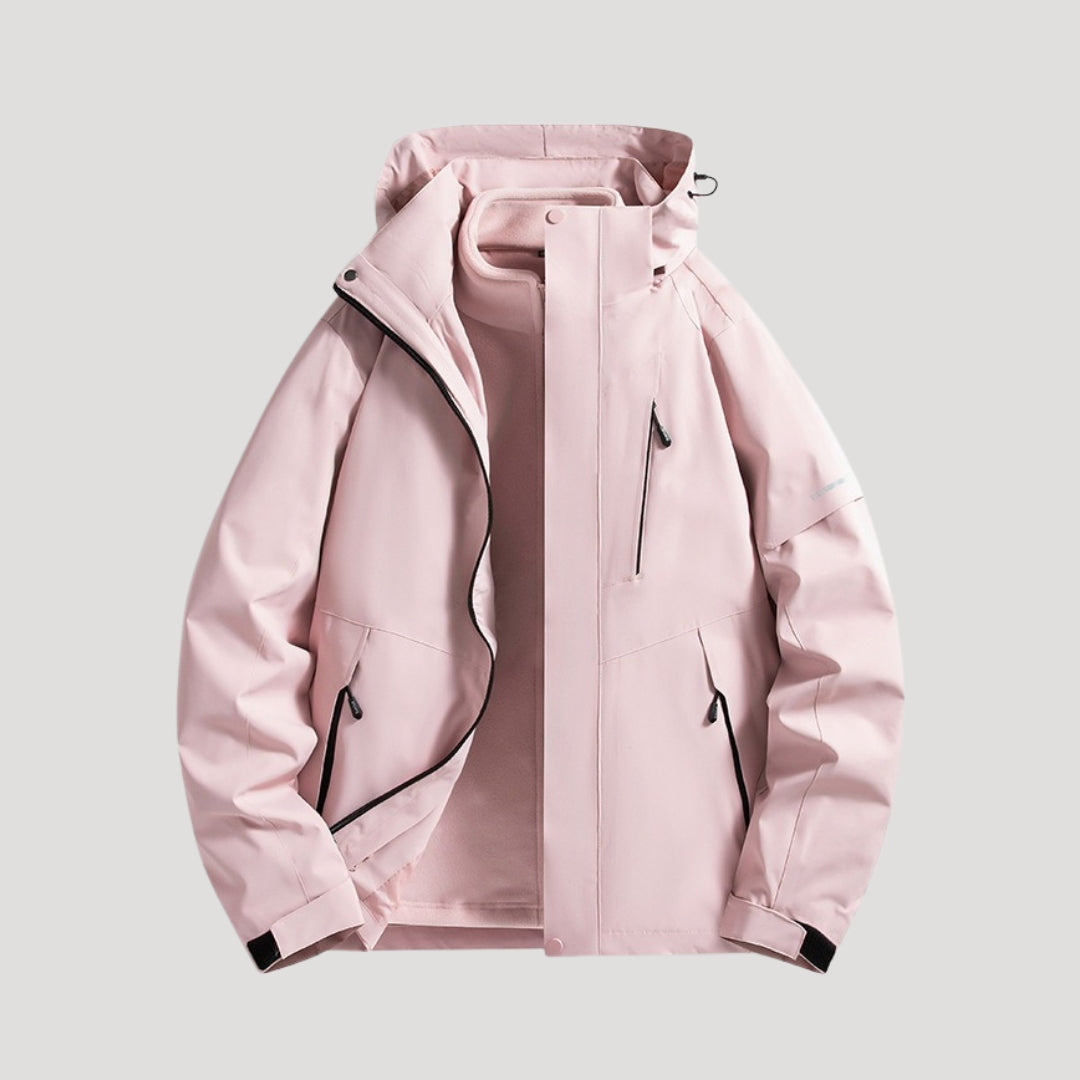 Melvinde | Damen Regenjacke mit Kapuze Wasserdicht - Light Pink - Image 1