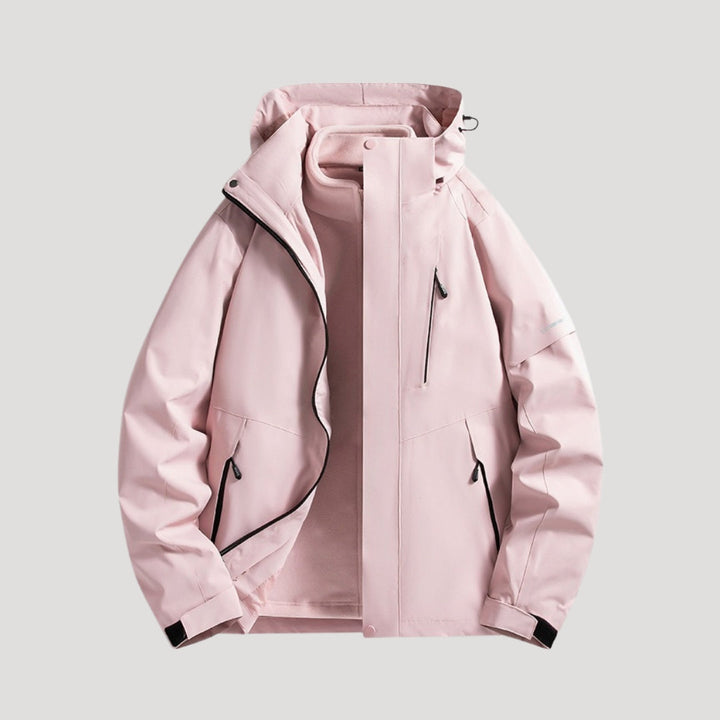 Melvinde | Damen Regenjacke mit Kapuze Wasserdicht - Light Pink - Image 1