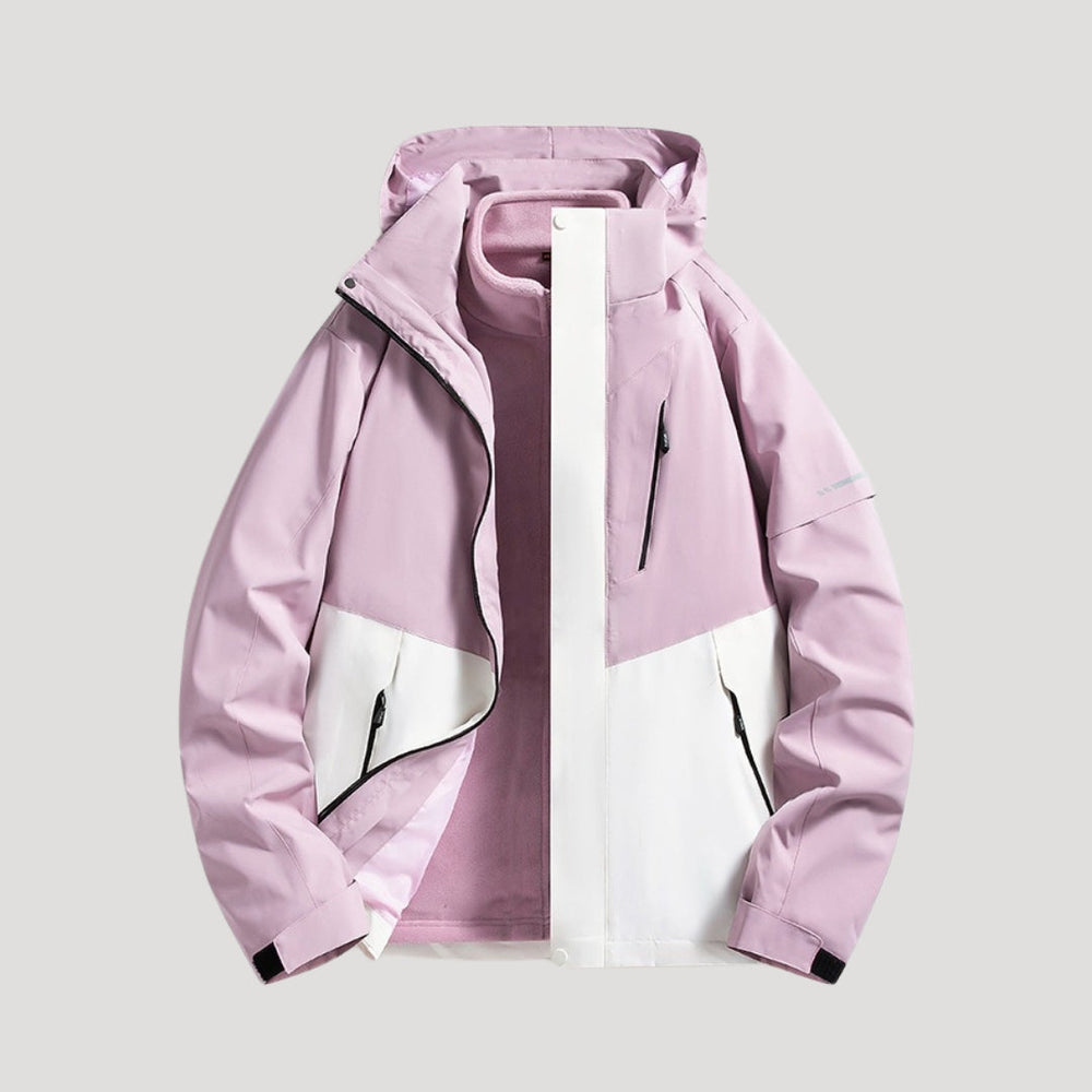 Melvinde | Damen Regenjacke mit Kapuze Wasserdicht - Light Pink - Image 2